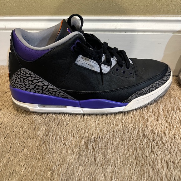 Jordan Black and Purple Sneakers - Picture 1 of 8